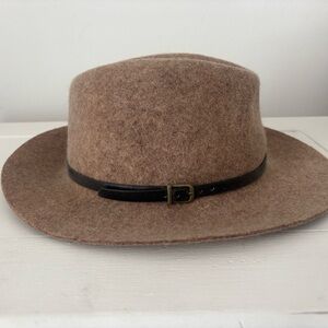 Brown Felt Fedora Hat with Black Band
